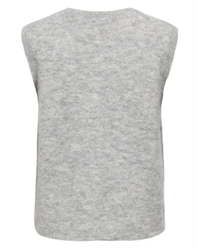 Only - ONLAllison Button Strik Vest - Light Grey Melange
